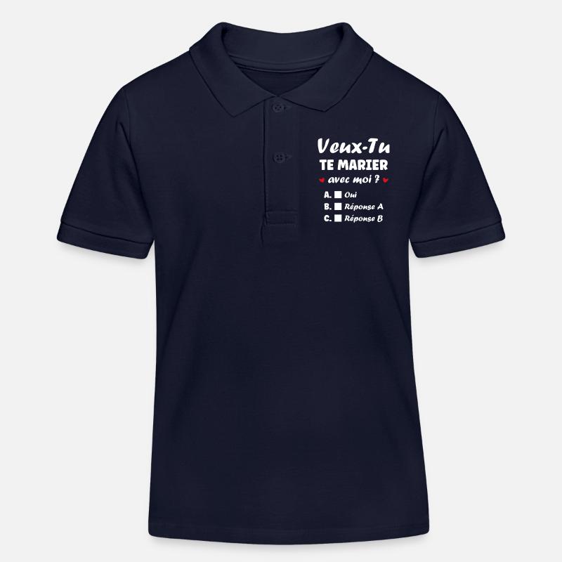 Proposition Mariage Interactif - Polo enfant bio Stanley/Stella - bleu marine