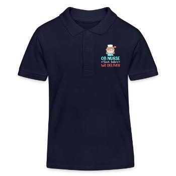Schwangerschaft Krankenhaus Krankenschwester - Kinder Organic Poloshirt Mini Sprinter von Stanley/Stella - Navy - Vorne