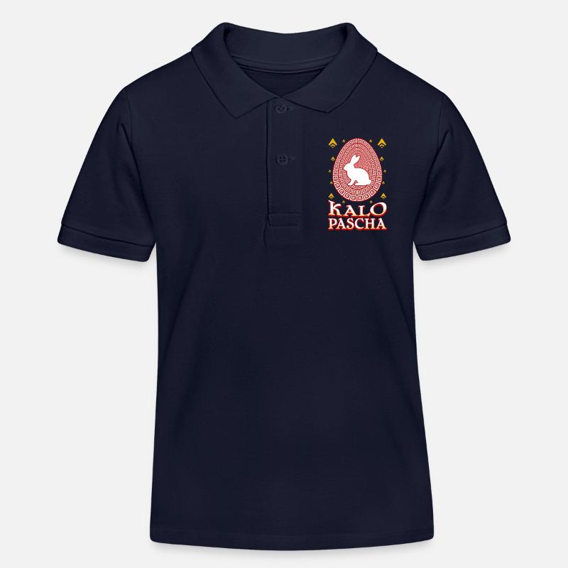 Kalo Pascha Glad påsk Grekisk påsk - Pikétröja barn ekologisk Stanley/Stella - marinblå