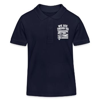 Wir sehen durch dein Skelett hinter Jalousien hindurch - Kinder Organic Poloshirt Mini Sprinter von Stanley/Stella - Navy - Vorne
