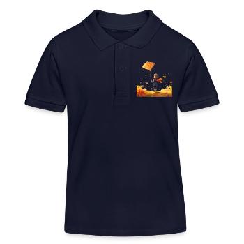 Drachen steigen lassen macht Kindern Spaß - Kinder Organic Poloshirt Mini Sprinter von Stanley/Stella - Navy - Vorne