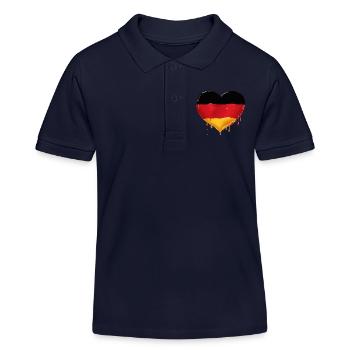 ALLEMAGNE COEUR ALLEMAGNE DRAPEAU ALLEMAGNE - Polo enfant bio Stanley/Stella - bleu marine - Devant