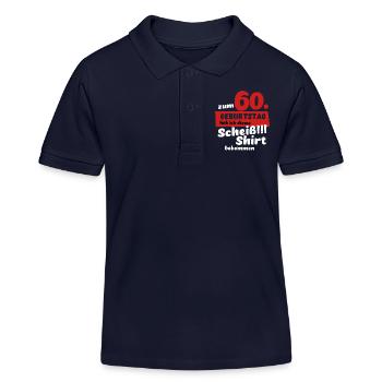 Scheiß Shirt zum 60. Geburtstag Geschenk - Kinder Organic Poloshirt Mini Sprinter von Stanley/Stella - Navy - Vorne