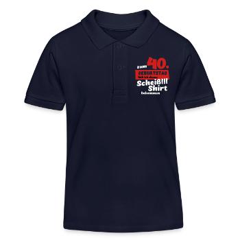 Scheiß Shirt zum 40. Geburtstag Geschenk - Kinder Organic Poloshirt Mini Sprinter von Stanley/Stella - Navy - Vorne