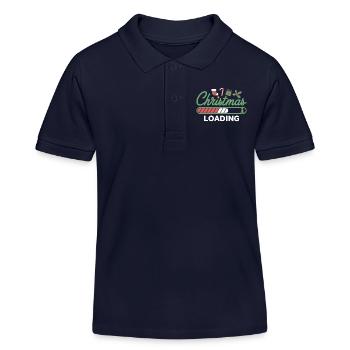 Christmas Loading Loading Bar Christmas - Kids Organic Polo Shirt by Stanley/Stella - navy - Front
