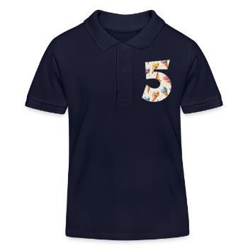 EISCREME NUMMER 5 JAHRE EIS 5. GEBURTSTAG - Kinder Organic Poloshirt Mini Sprinter von Stanley/Stella - Navy - Vorne