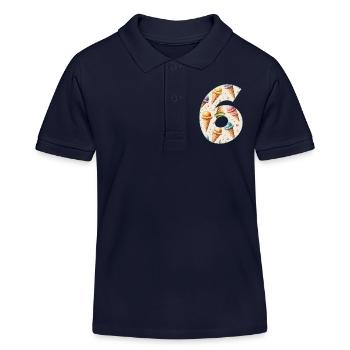 EISCREME NUMMER 6 JAHRE EIS 6. GEBURTSTAG - Kinder Organic Poloshirt Mini Sprinter von Stanley/Stella - Navy - Vorne