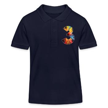 NUMMER 3 JAHRE 3. GEBURTSTAG - Kinder Organic Poloshirt Mini Sprinter von Stanley/Stella - Navy - Vorne