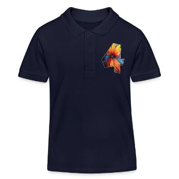 NUMBER 4 YEARS 4TH BIRTHDAY - Kids Organic Polo Shirt by Stanley/Stella - navy - Front