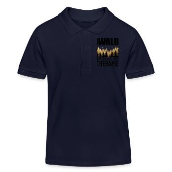 Unser Wald - besser als jede Therapie! Wald Natur - Kinder Organic Poloshirt Mini Sprinter von Stanley/Stella - Navy - Vorne