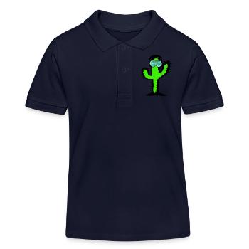 DJ Cactus Desert Plant Cacti Spines Party Fun - Kids Organic Polo Shirt by Stanley/Stella - navy - Front