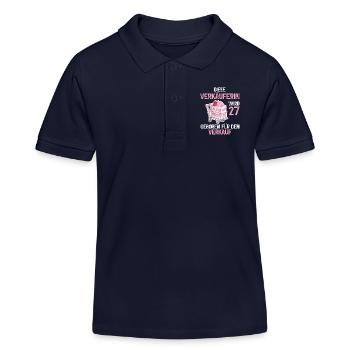 Verkäuferin 27 Geburtstag Verkaufen Verkauf Spruch - Kinder Organic Poloshirt Mini Sprinter von Stanley/Stella - Navy - Vorne