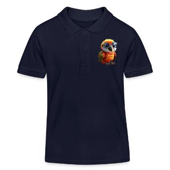 Papagei Ara Sittich Kakadu Parrot Süße Papageien - Kinder Organic Poloshirt Mini Sprinter von Stanley/Stella - Navy - Vorne