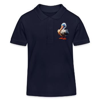 Pelikan Wasservogel Pelican Geschenk Süße Pelikane - Kinder Organic Poloshirt Mini Sprinter von Stanley/Stella - Navy - Vorne
