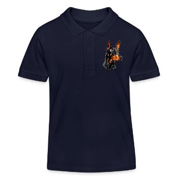 Doberman chiens motif chien de garde fier dobermans - Polo enfant bio Stanley/Stella - bleu marine - Devant