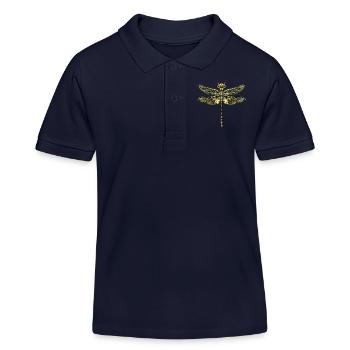 Dragonfly Dragonfly Colorful Wings Cute Dragonflies - Kids Organic Polo Shirt by Stanley/Stella - navy - Front