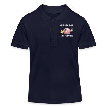 Je Peux Pas J Ai Humour Peinture Cadeau - Polo enfant bio Stanley/Stella - bleu marine - Devant