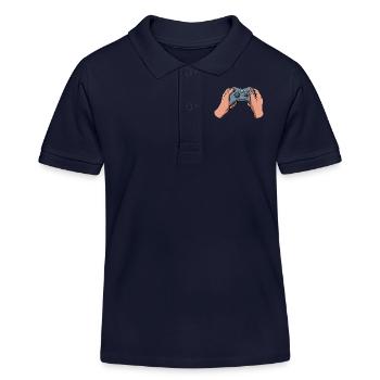 Gamer Controller - Kinder Organic Poloshirt Mini Sprinter von Stanley/Stella - Navy - Vorne