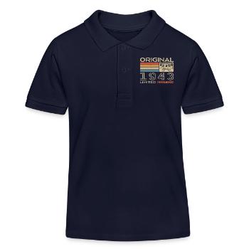 1943 Retro 1943 Geburtstagsgeschenk - Jahrgang 1943 - Kinder Organic Poloshirt Mini Sprinter von Stanley/Stella - Navy - Vorne