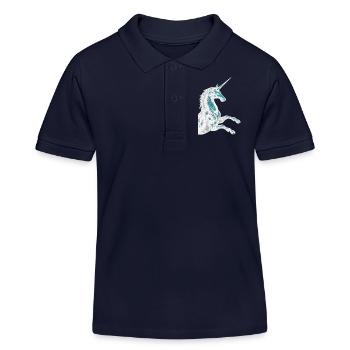 Magic Unicorn / Unicorn Spirit - Kids Organic Polo Shirt by Stanley/Stella - navy - Front