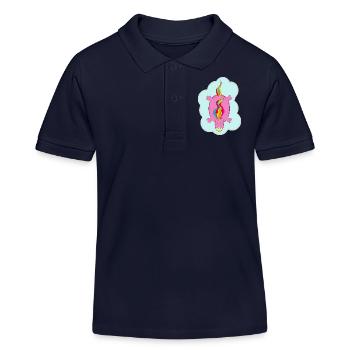 Einhorn - Kinder Organic Poloshirt Mini Sprinter von Stanley/Stella - Navy - Vorne