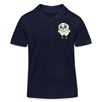 Eule Vogel Uhu Nachtvogel Schleiereule Kauz Comic - Kinder Organic Poloshirt Mini Sprinter von Stanley/Stella - Navy - Vorne