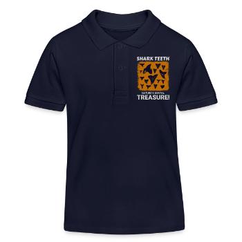 Shark Teeth Collector Fossil Hunting Paleontology - Kids Organic Polo Shirt by Stanley/Stella - navy - Front