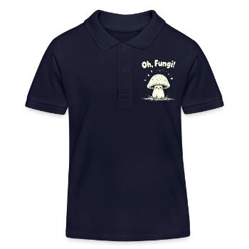 Oh, les champignons ! Champignon drôle - Polo enfant bio Stanley/Stella - bleu marine - Devant