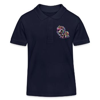 Einhorn Zombie Monster - Kinder Organic Poloshirt Mini Sprinter von Stanley/Stella - Navy - Vorne