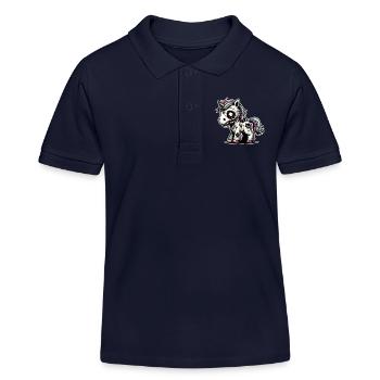 Licorne Zombie Monstre Halloween - Polo enfant bio Stanley/Stella - bleu marine - Devant