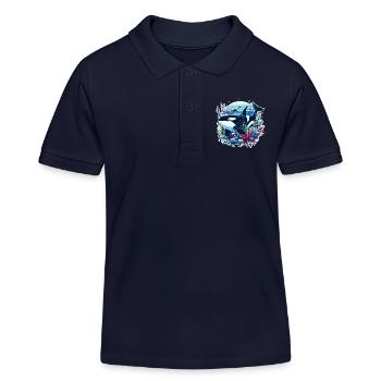 Orca Killer Whale - Kids Organic Polo Shirt by Stanley/Stella - navy - Front