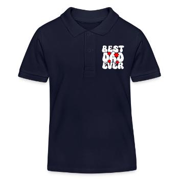 Best Dad Ever - Kids Organic Polo Shirt by Stanley/Stella - navy - Front
