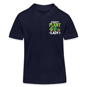 Crazy Plant Lady - Kinder Organic Poloshirt Mini Sprinter von Stanley/Stella - Navy - Vorne