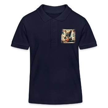 Ramen Bouledogue Français Chien Grunge Poster St - Polo enfant bio Stanley/Stella - bleu marine - Devant