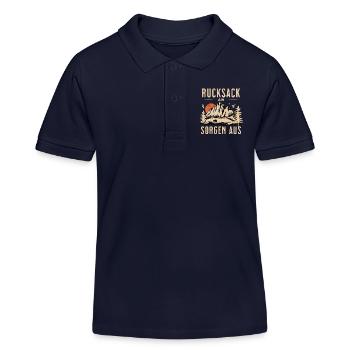 Rucksack An! Sorgen Aus! - Kinder Organic Poloshirt Mini Sprinter von Stanley/Stella - Navy - Vorne