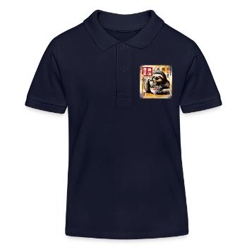 paresseux Ramen Grunge Poster Style - Polo enfant bio Stanley/Stella - bleu marine - Devant