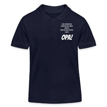 Die wichtigsten sagen Opa I Enkelkinder Geschenk - Kinder Organic Poloshirt Mini Sprinter von Stanley/Stella - Navy - Vorne