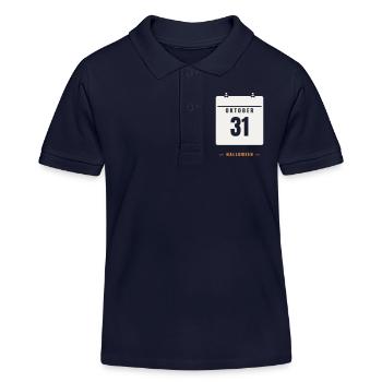 31 Oktober Kalender Halloween Datum Spooky Grusel - Kinder Organic Poloshirt Mini Sprinter von Stanley/Stella - Navy - Vorne