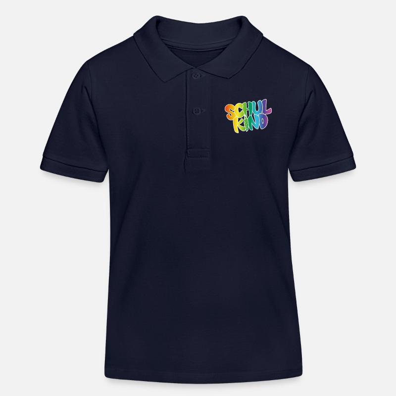 Schulkind Regenbogenfarben - Kinder Organic Poloshirt Mini Sprinter von Stanley/Stella - Navy
