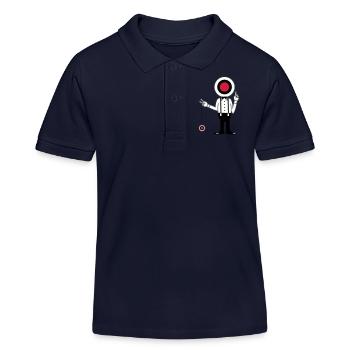 Mann mit Zielscheibe und Jojo - Kinder Organic Poloshirt Mini Sprinter von Stanley/Stella - Navy - Vorne