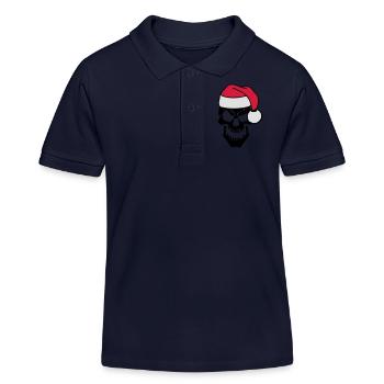 skull christmas - Kinder Organic Poloshirt Mini Sprinter von Stanley/Stella - Navy - Vorne