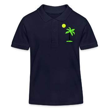 palm tree - Kids Organic Polo Shirt by Stanley/Stella - navy - Front