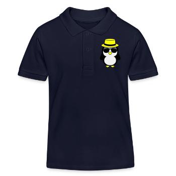 Pingouin cool 02 - Polo enfant bio Stanley/Stella - bleu marine - Devant