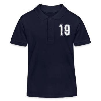 19 Jahre Retro Trikot Nummer 19 T-hirt Nummer - Kinder Organic Poloshirt Mini Sprinter von Stanley/Stella - Navy - Vorne