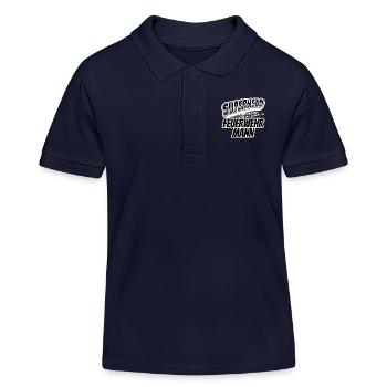 Superheld, clever getarnt als Feuerwehrmann - Kinder Organic Poloshirt Mini Sprinter von Stanley/Stella - Navy - Vorne