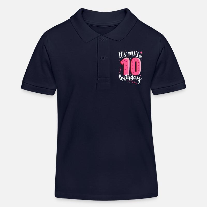 C’est mon 10e anniversaire - Polo enfant bio Stanley/Stella - bleu marine