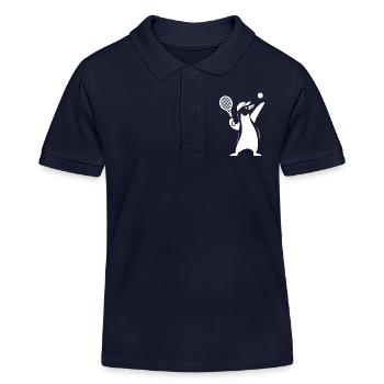 Minimalistischer Pinguin Tennisspieler Aufschlag - Kinder Organic Poloshirt Mini Sprinter von Stanley/Stella - Navy - Vorne