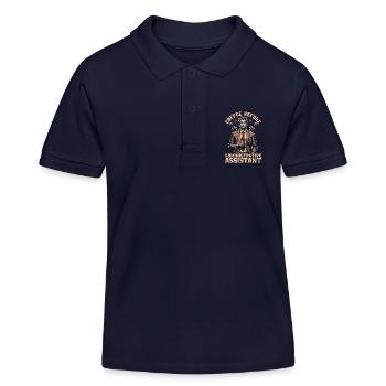 Admin Assistant Coffee Office Worker Coffee Lover - Kids Organic Polo Shirt by Stanley/Stella - navy - Front