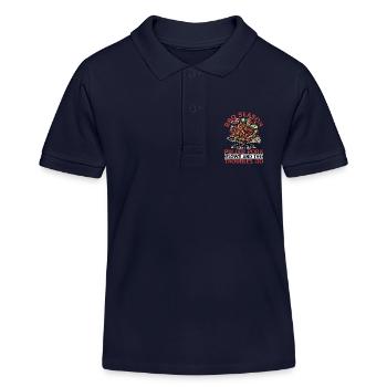 Saison de barbecue de porc effiloché où les grillades effilochées - Polo enfant bio Stanley/Stella - bleu marine - Devant