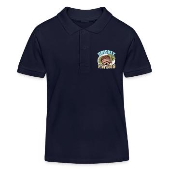 Brisket The BBQ Grilled Meat Brisket Barbecue - Kids Organic Polo Shirt by Stanley/Stella - navy - Front